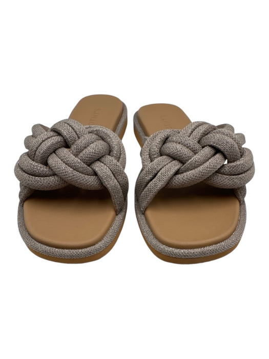 Rothy's Shoe Size 8 Beige & Silver Synthetic Knot Cord Shine Flip Flop Sandals Beige & Silver / 8