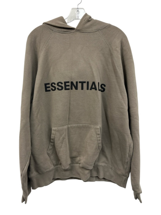 Essentials Size L Tan Cotton Blend logo Sweatshirt Hoodie Men's Jacket Tan / L