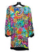 Trina Turk Size S Multi Nylon Blend Wide Neck Abstract Floral Tunic Top Multi / S