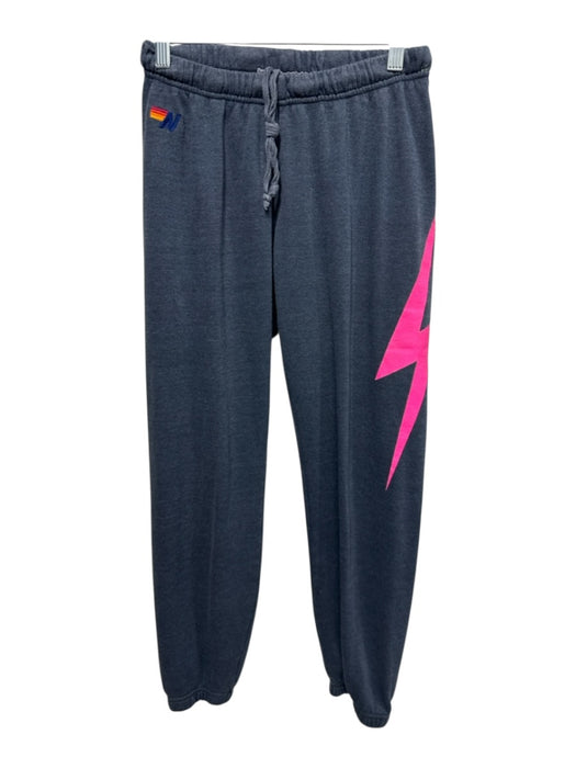 Aviator Nation Size M gray & pink Cotton & Polyester Drawstring Waist Pants gray & pink / M