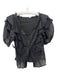 Isabel Marant Etoile Size 36 Black Cotton Sheer Lace Detail Button Back Top Black / 36