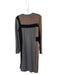 BCBG Maxazria Size M brown grey & black Rayon Blend Round Neck Long Sleeve Dress brown grey & black / M