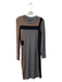 BCBG Maxazria Size M brown grey & black Rayon Blend Round Neck Long Sleeve Dress brown grey & black / M