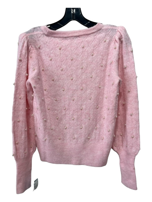 Lilly Pulitzer Size XS Pink & White Acrylic Blend Faux Pearl Long Sleeve Sweater Pink & White / XS