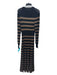 ME+EM Size 2 Black & Brown Viscose Blend Chevron Shimmer Long Sleeve Dress Black & Brown / 2