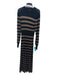 ME+EM Size 2 Black & Brown Viscose Blend Chevron Shimmer Long Sleeve Dress Black & Brown / 2