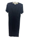 Frame Size XS Black Cotton Round Neck Sleeveless Shoulder Pads Midi Dress Black / XS