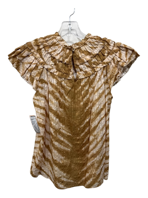 Ulla Johnson Size Est XS Cream & Yellow Keyhole Back Tie Dye Sleeveless Top Cream & Yellow / Est XS