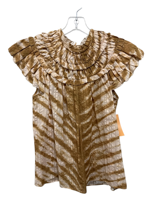 Ulla Johnson Size Est XS Cream & Yellow Keyhole Back Tie Dye Sleeveless Top Cream & Yellow / Est XS