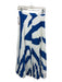 Milly Size 0 Blue & White Polyester Pleated Abstract Zip Sides Skirt Blue & White / 0