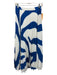 Milly Size 0 Blue & White Polyester Pleated Abstract Zip Sides Skirt Blue & White / 0
