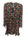 Saloni Size 2 Black Chiffon Multi Color print detail Long Sleeve Dress Black / 2