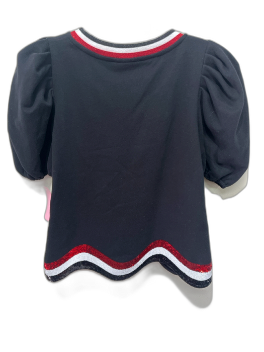 Queen of Sparkles Size S Black, Red & White Cotton & Polyester Blend Top Black, Red & White / S