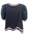 Queen of Sparkles Size S Black, Red & White Cotton & Polyester Blend Top Black, Red & White / S