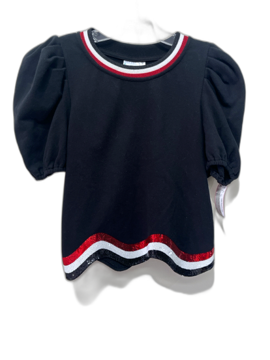 Queen of Sparkles Size S Black, Red & White Cotton & Polyester Blend Top Black, Red & White / S