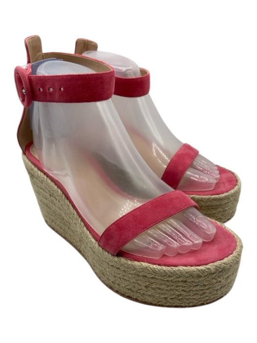 Gianvito Rossi Shoe Size 38 Pink & Beige Leather Upper Ankle Buckle Sandals Pink & Beige / 38