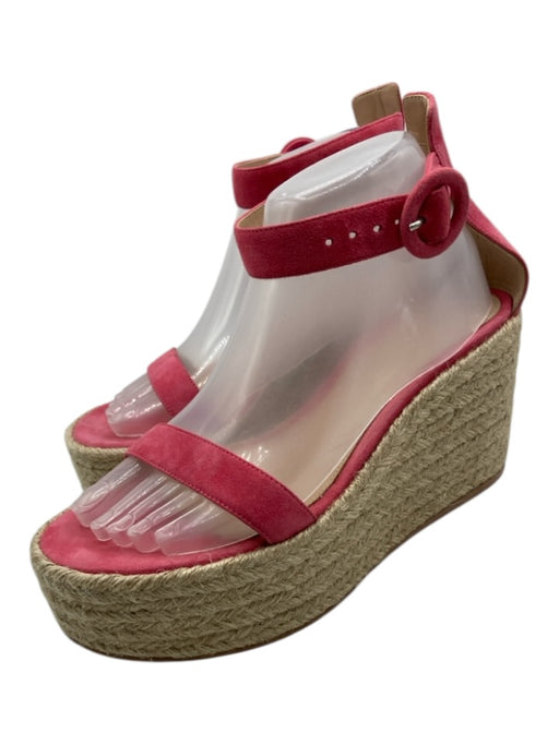 Gianvito Rossi Shoe Size 38 Pink & Beige Leather Upper Ankle Buckle Sandals Pink & Beige / 38