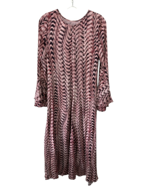 Elizabeth James the Label Size XS Pink & Black Viscose Long Sleeve Maxi Dress Pink & Black / XS