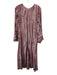 Elizabeth James the Label Size XS Pink & Black Viscose Long Sleeve Maxi Dress Pink & Black / XS