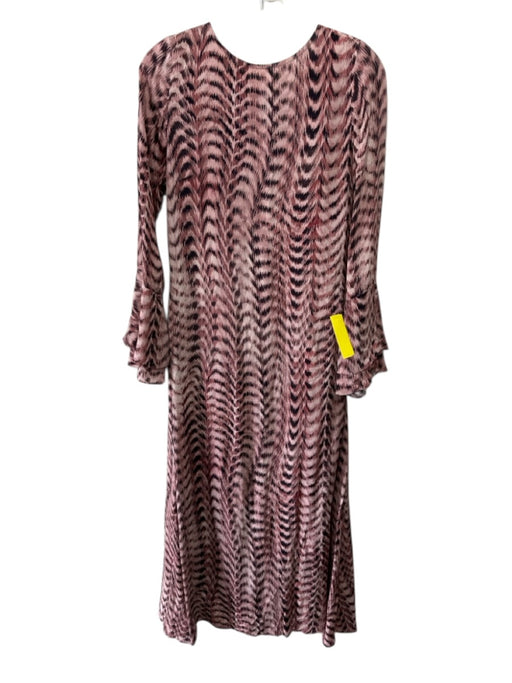 Elizabeth James the Label Size XS Pink & Black Viscose Long Sleeve Maxi Dress Pink & Black / XS
