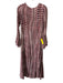 Elizabeth James the Label Size XS Pink & Black Viscose Long Sleeve Maxi Dress Pink & Black / XS