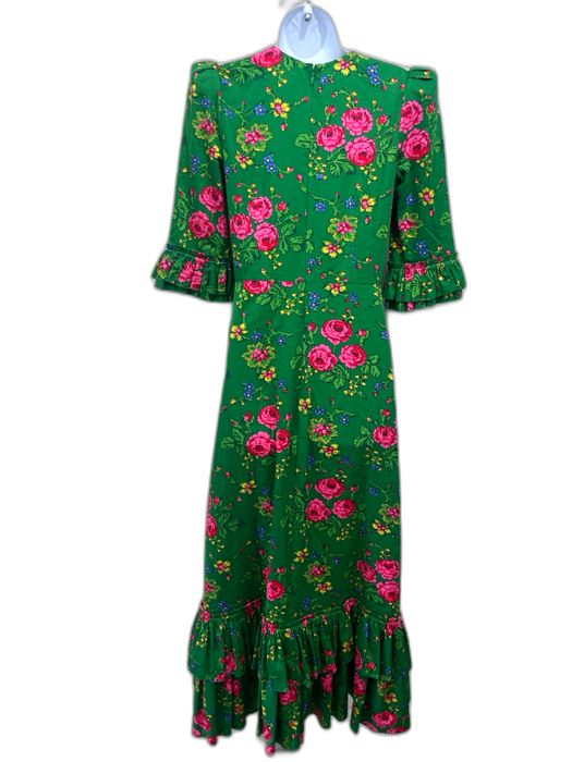 The Vampire's Wife Size 8 Green, Pink & Multi Cotton & Silk Floral Dress Green, Pink & Multi / 8