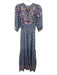Bell by Alicia Bell Size S Blue & Pink Cotton & Silk Floral Blocked Print Dress Blue & Pink / S