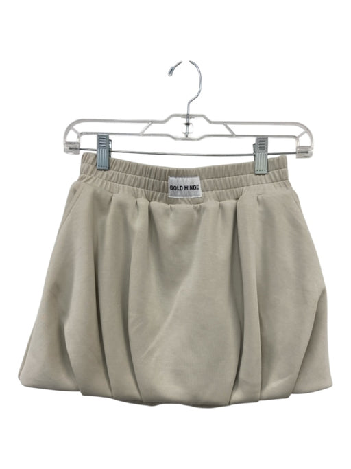 Goldhinge Size XS Beige Polyester Blend Elastic Waistband Built in Shorts Skirt Beige / XS