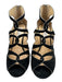 Jimmy Choo Shoe Size 39 Black Leather Upper Suede Caged Back Zip Sandals Black / 39