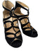 Jimmy Choo Shoe Size 39 Black Leather Upper Suede Caged Back Zip Sandals Black / 39