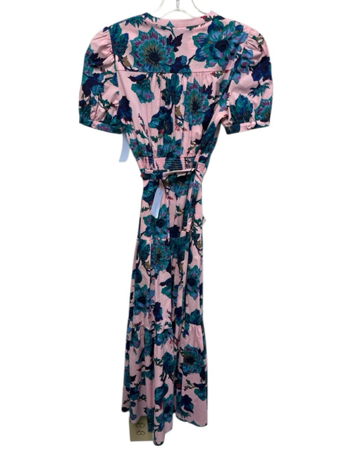 Diane Von Furstenberg Size 0 Pink & blue Cotton Blend Button Detail Floral Dress Pink & blue / 0