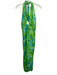 Rhode Size 2 Green & Blue Linen Criss Cross Abstract Halter Midi Dress Green & Blue / 2