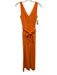 FRNCH Size S Orange Cotton Eyelet Button Front Sash Sleeveless Jumpsuit Orange / S