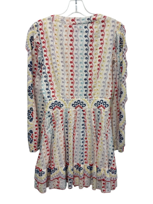 Red Carter Size XS White, Red, Multi Cotton Blend Embroidered Eyelet Mini Dress White, Red, Multi / XS