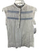 Rails Size XS White & Blue Cotton Embroidered Shirred Half Button Sleeveless Top White & Blue / XS