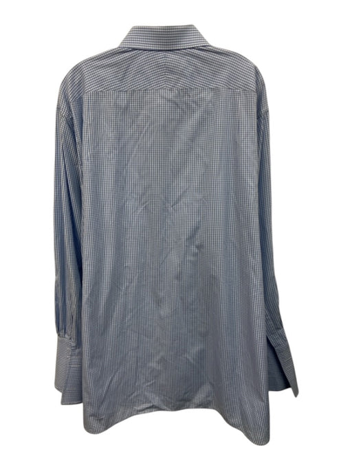Thomas Pink Size 18 Blue & White Cotton Gingham Button Up Long Sleeve Shirt Blue & White / 18