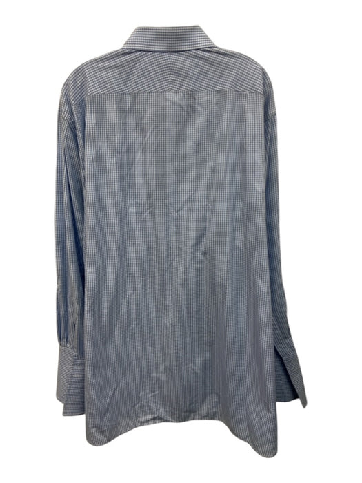 Thomas Pink Size 18 Blue & White Cotton Gingham Button Up Long Sleeve Shirt Blue & White / 18
