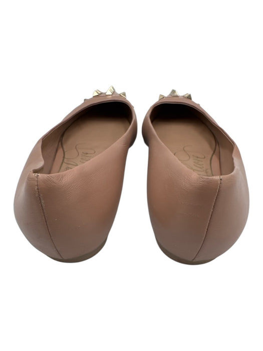 Valentino Garavani Shoe Size 37.5 Beige Leather Upper Rockstud Toe Cap Flats Beige / 37.5