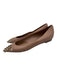 Valentino Garavani Shoe Size 37.5 Beige Leather Upper Rockstud Toe Cap Flats Beige / 37.5