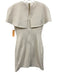 Badgley Mischka Size 2 White Polyester Blend Metallic Thread Tweed Capelet Dress White / 2