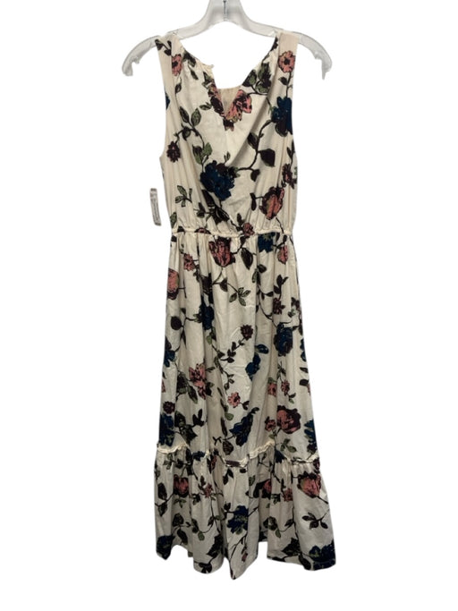 Cleobella Size XS Cream White & Multi Cotton Floral Sleeveless Dress Cream White & Multi / XS