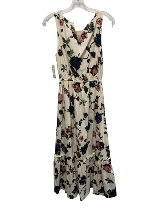 Cleobella Size XS Cream White & Multi Cotton Floral Sleeveless Dress Cream White & Multi / XS