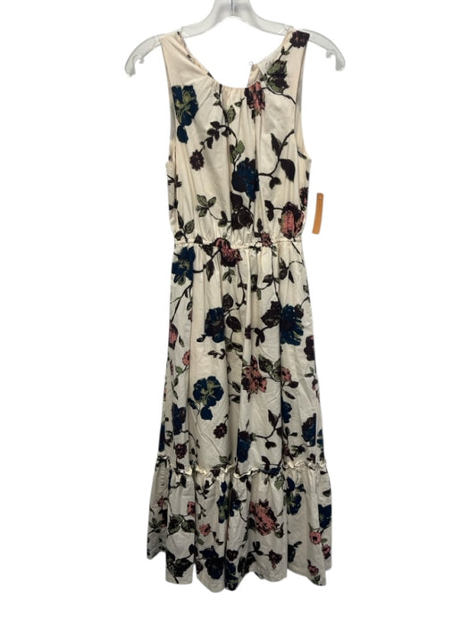 Cleobella Size XS Cream White & Multi Cotton Floral Sleeveless Dress Cream White & Multi / XS
