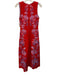 Farm Rio Size XS Red & Purple Linen Floral Sleeveless Trim Detail Dress Red & Purple / XS