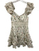 Alice + Olivia Size 2 White, Green & Multi Polyester Floral Eyelet Dress White, Green & Multi / 2
