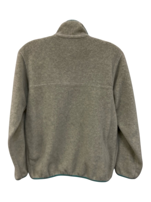 Patagonia Size XS Gray Beige & Aqua Polyester Fleece Heathered 1/4 Button Jacket Gray Beige & Aqua / XS