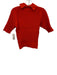 Ted Baker Size 1 Hot Orange Viscose Blend Textured Knit Collared Sweater Top Hot Orange / 1