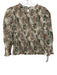 Veronica Beard Size 2 Cream Beige, Green & Brown Cotton Shirred 3/4 Sleeve Top Cream Beige, Green & Brown / 2