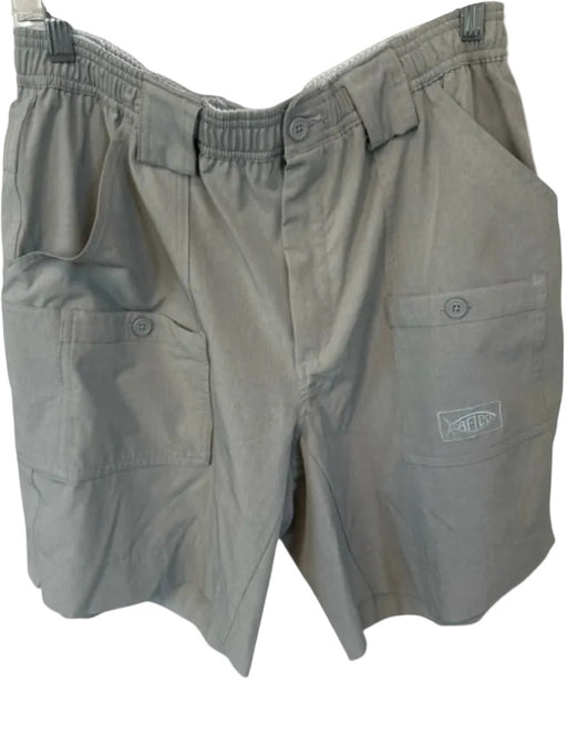 AFTCO Size 34 Gray Polyester Blend Cargo Pocket Athletic Men's Shorts Gray / 34