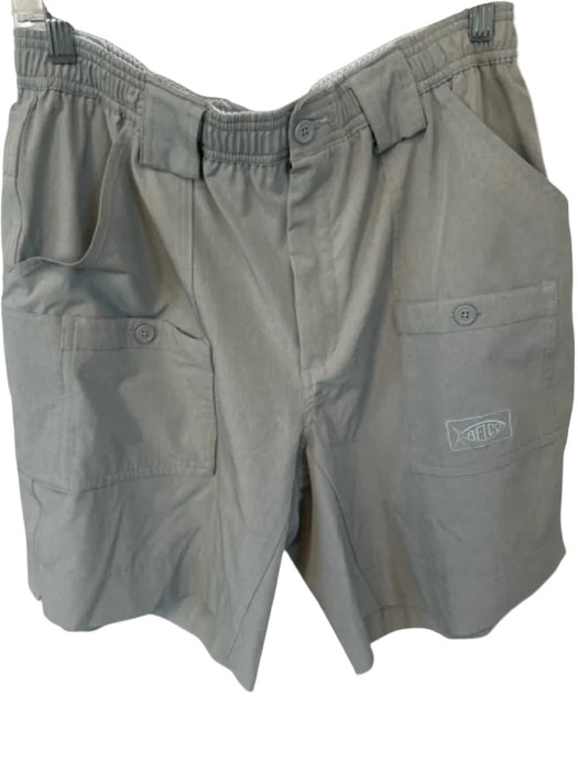 AFTCO Size 34 Gray Polyester Blend Cargo Pocket Athletic Men's Shorts Gray / 34